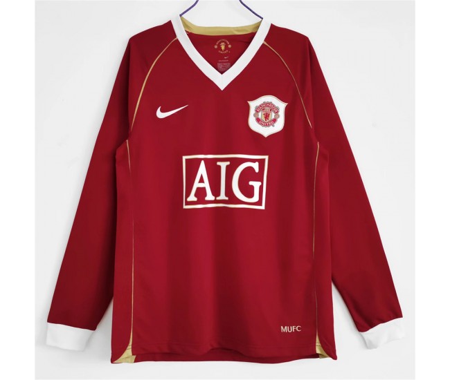 Manchester United FC 2006-2007 Long Sleeve Home Classic Shirt